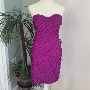 Beautiful Fuchsia Ruffle Strapless Dress